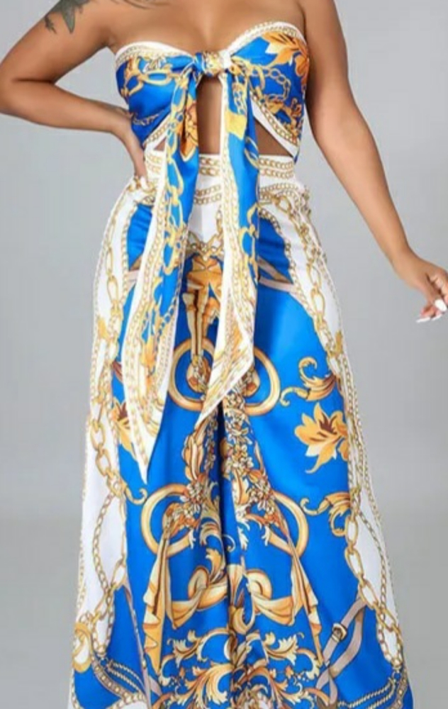 💥Women's 2 Piece Silky Top/Wide Leg  Pants Set (M)(L)💥